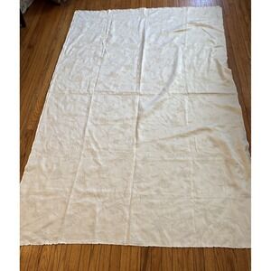 Vintage Ivory  Damask Rectangular Tablecloth 54x84" Floral Jacquard Elegant